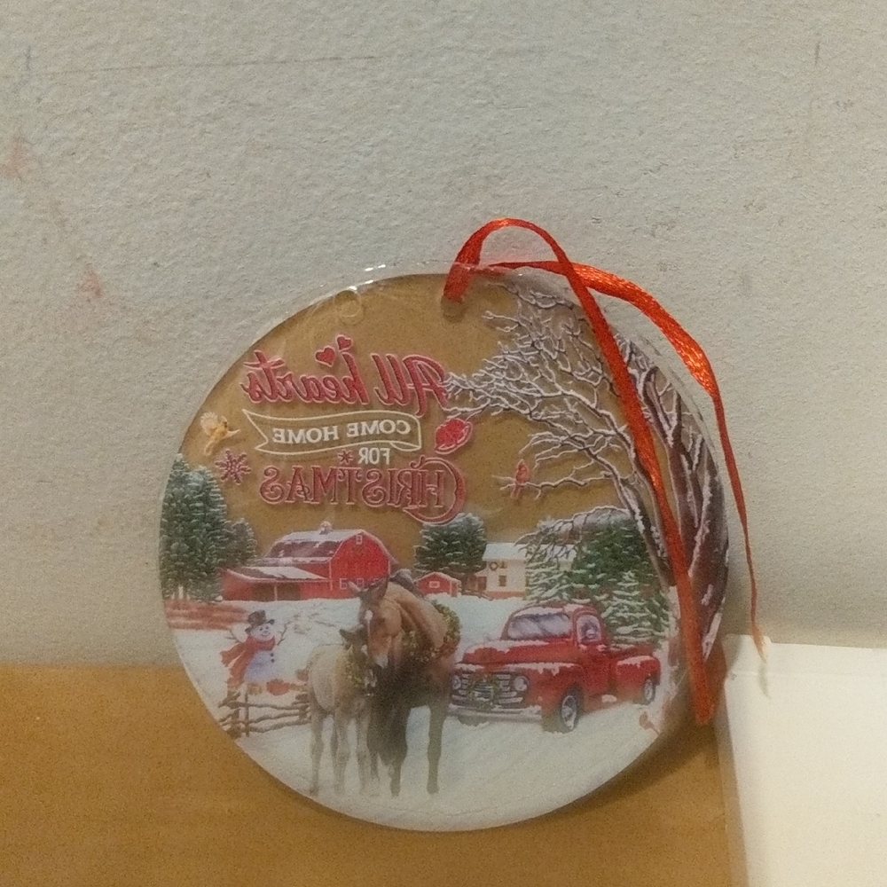 Festive Holiday Acrylic Ornament "All Hearts Come Home For Christmas 🎄 🆕